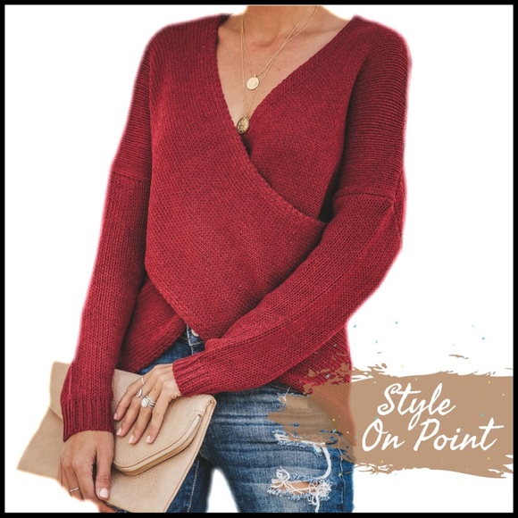 Boutique Sweaters - Style on Point Sweater in burgundy